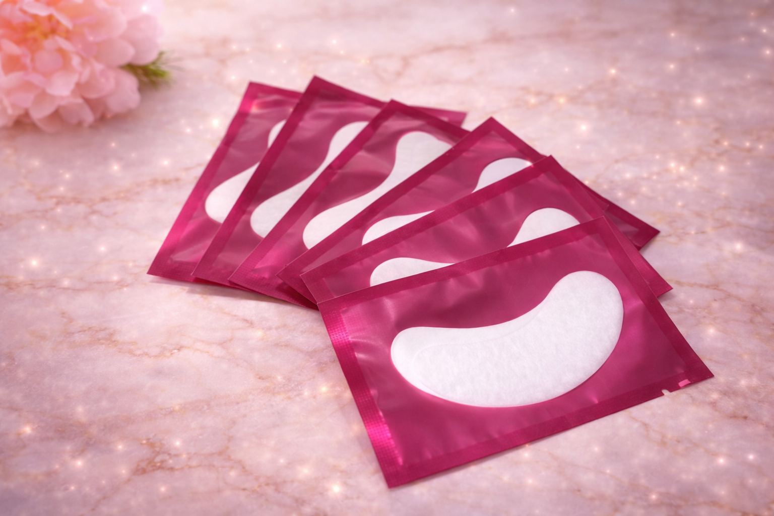 Pink under eye pads 20 pack