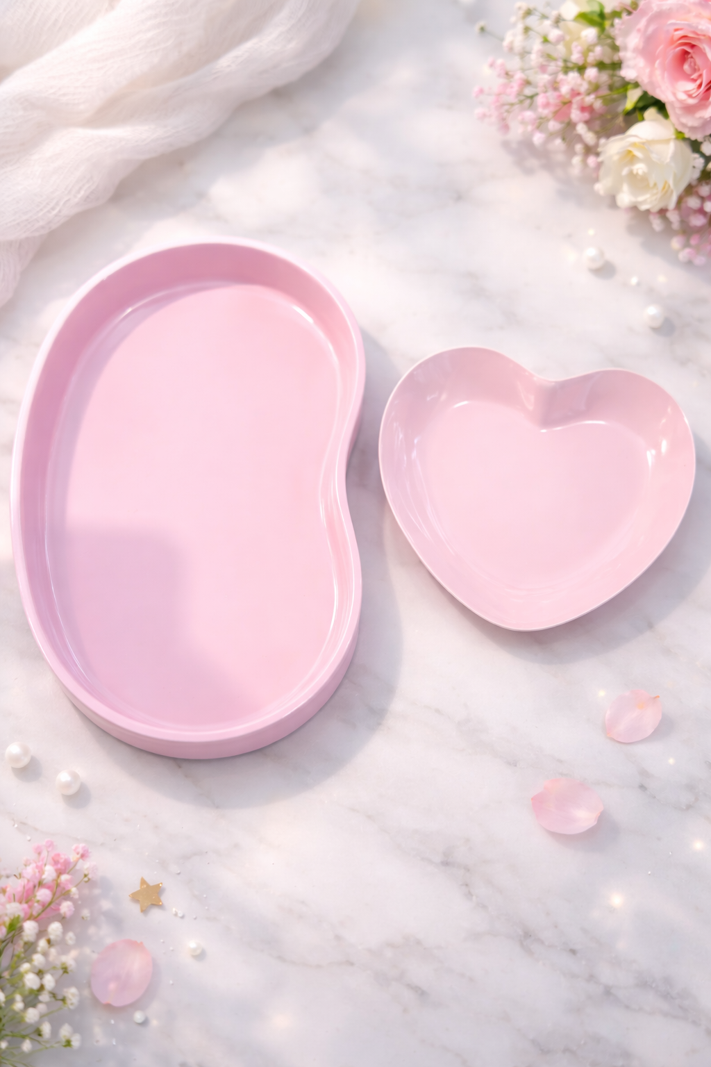 Stainless steel cosmetic trays (2pcs)