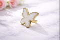 White And Gold Butterfly Glue Ring