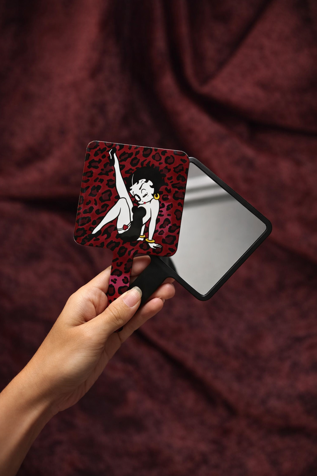 Deep red Betty boop mirror