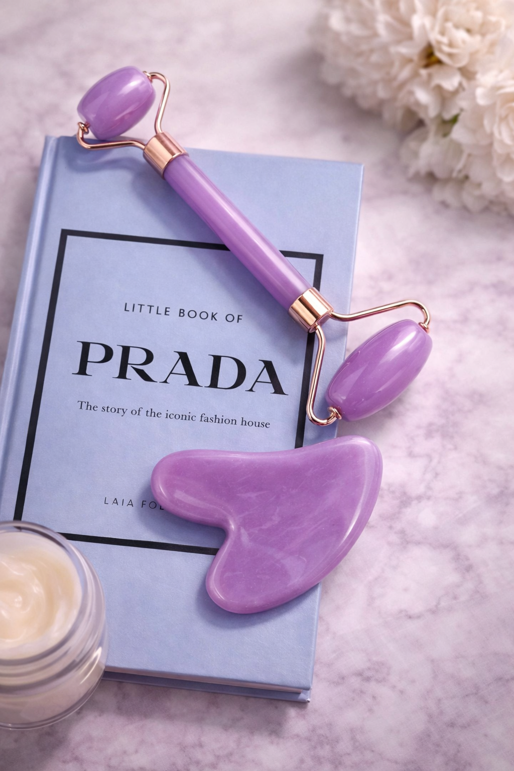 Purple facial roller & guasha